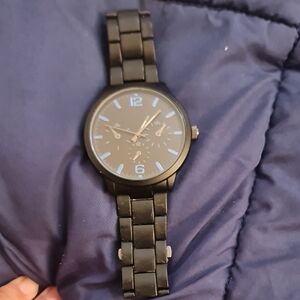 Make Offer Elegant Black Watch with Blue Details